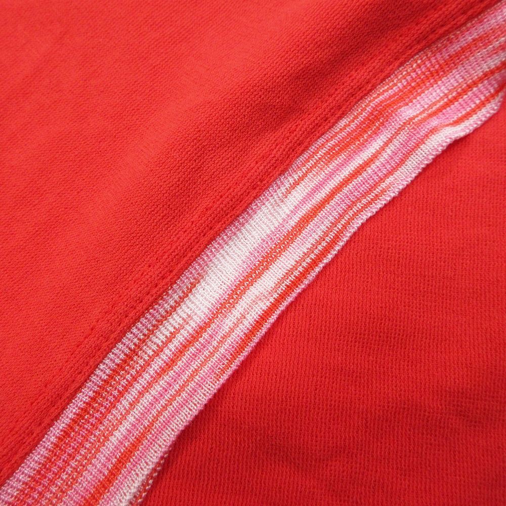 MISSONI ミッソーニ ボーダー ドルマン Tシャツ カットソー ストレッチ トップス 大きいサイズ 48 XL オレンジ レディース 【中古】 MISSONI ミッソーニ ボーダー ドルマン Tシャツ カットソー