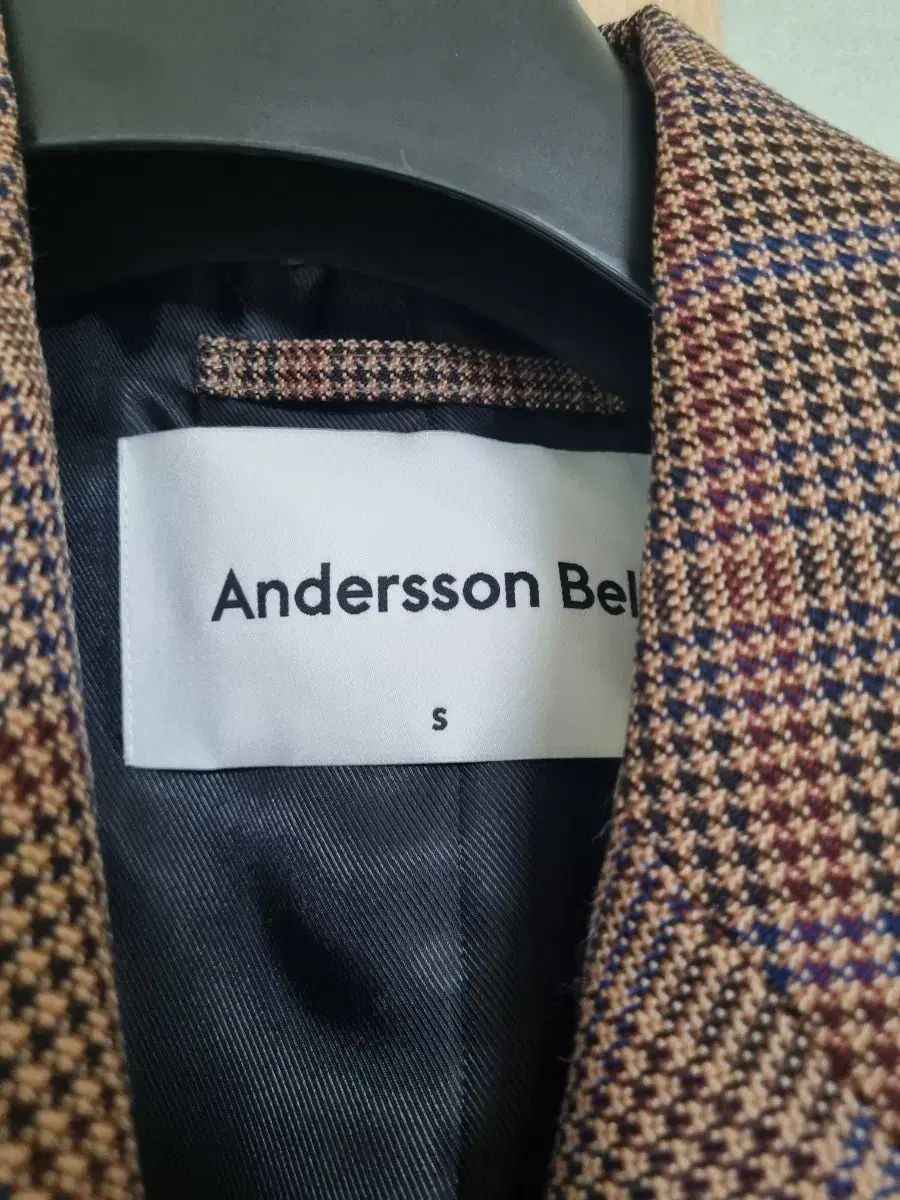 Andersson Bell アンダースンベル ジョセフ 茶色 ウールチェック シングル コート S 100 ー 105