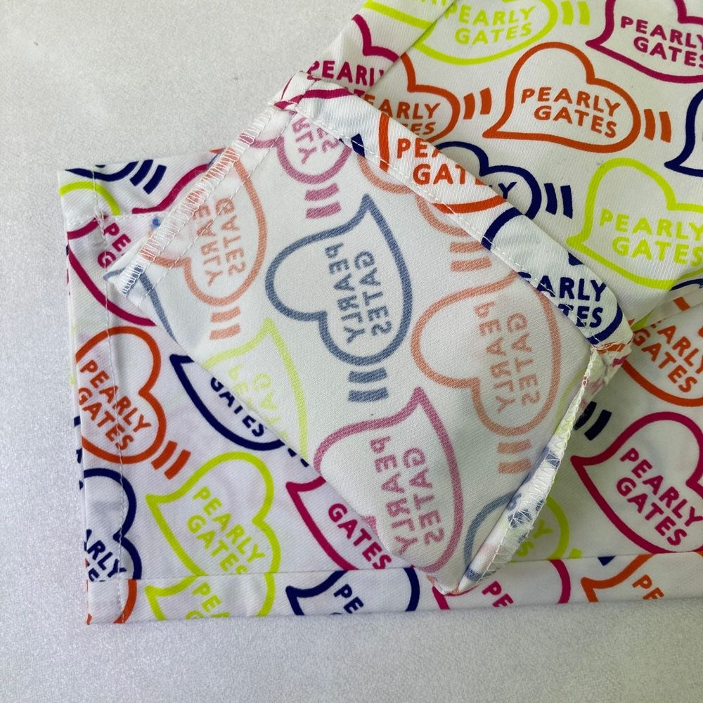 可 ジャズマスター サイズ 0 PEARLY GATES パーリーゲイツ 055-2131404 ストレッチパンツ ロゴハート柄 ホワイト系 240101543675 ゴルフウェア レディース ストスト アイテム入荷！