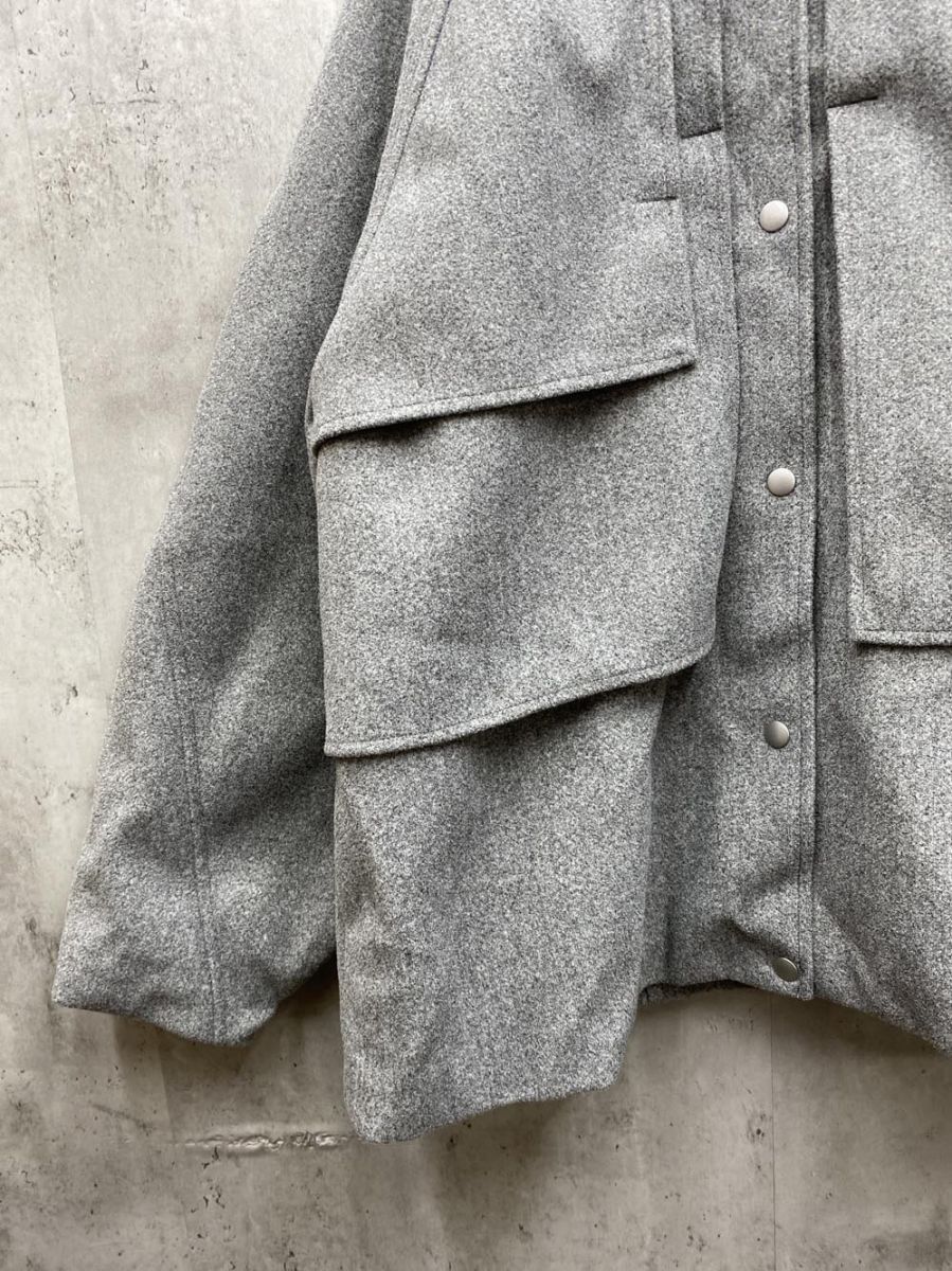 100%本物保証! notch ノッチ 226-316-7781no アシメフラップショート コート sizeM グレー ◆ レディース