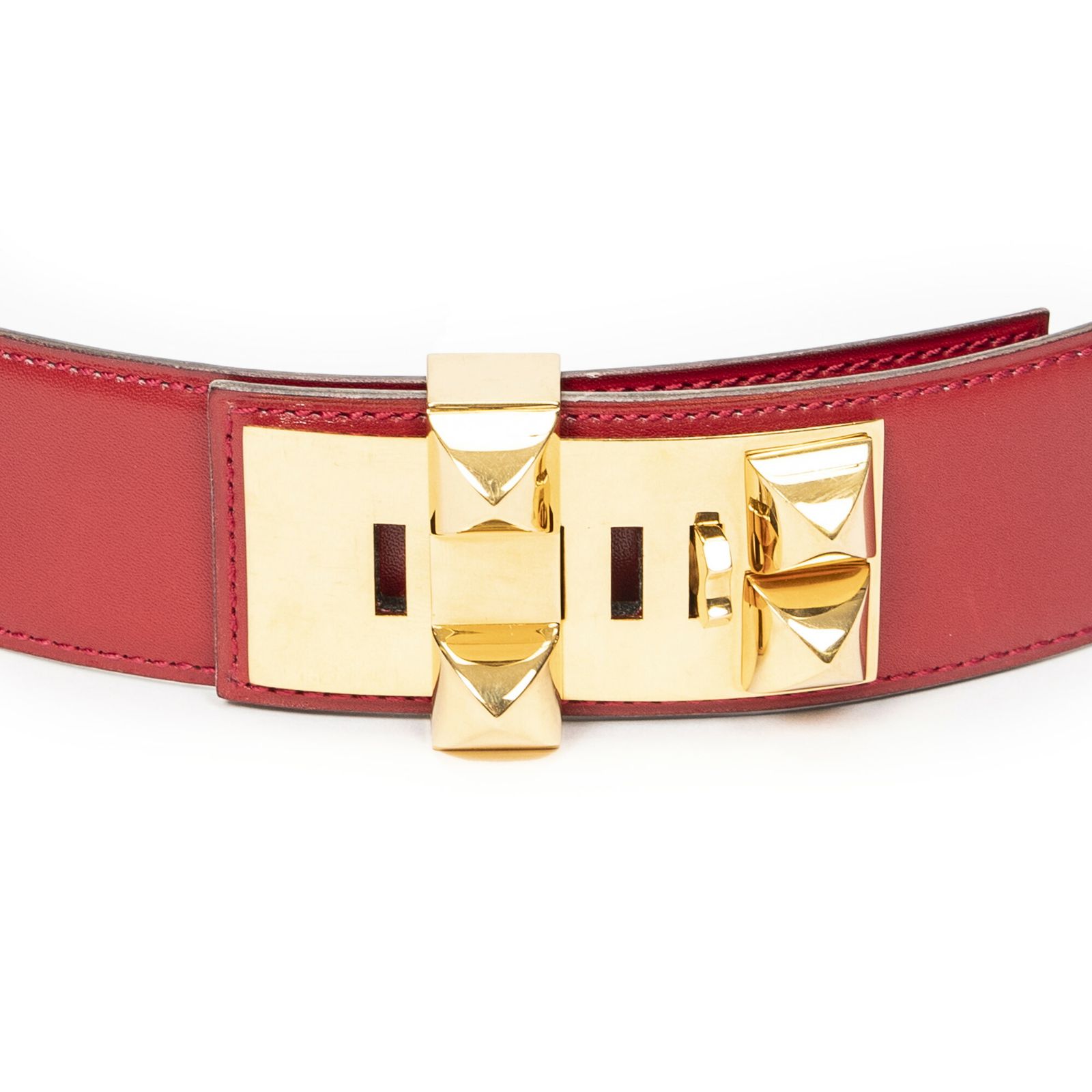 ブレスレットレッド|ゴールドボックスレザーA