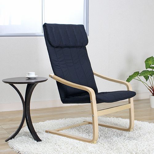 リラックス デザインチェア ブラック 幅59cm チェア リビング ハイバック おしゃれ 1人暮らし