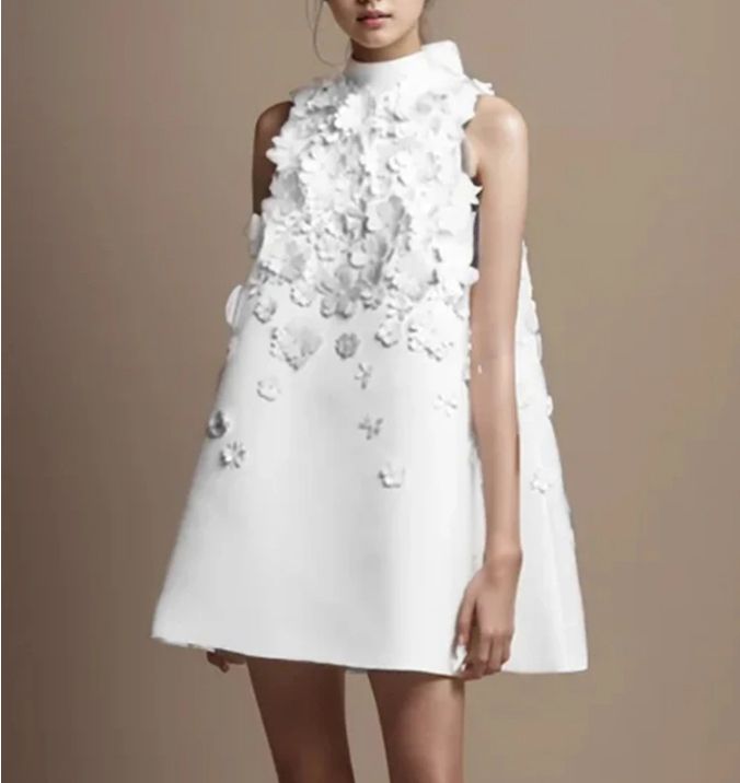 【】ホワイト ドレス ミニ【0920】