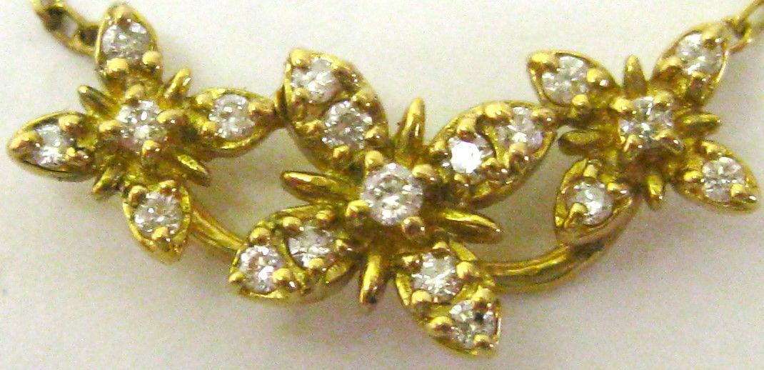 極美品ヴァンドーム青山K18 18金チェーン ダイヤプチ ネックレス0.11ct 