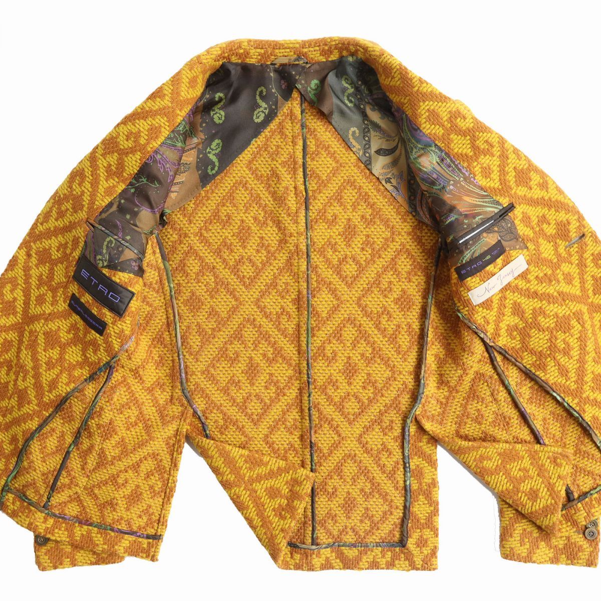 極美品△正規品 エトロ New Jersey SUPERLEGGERA 裏地ペイズリー柄 総 