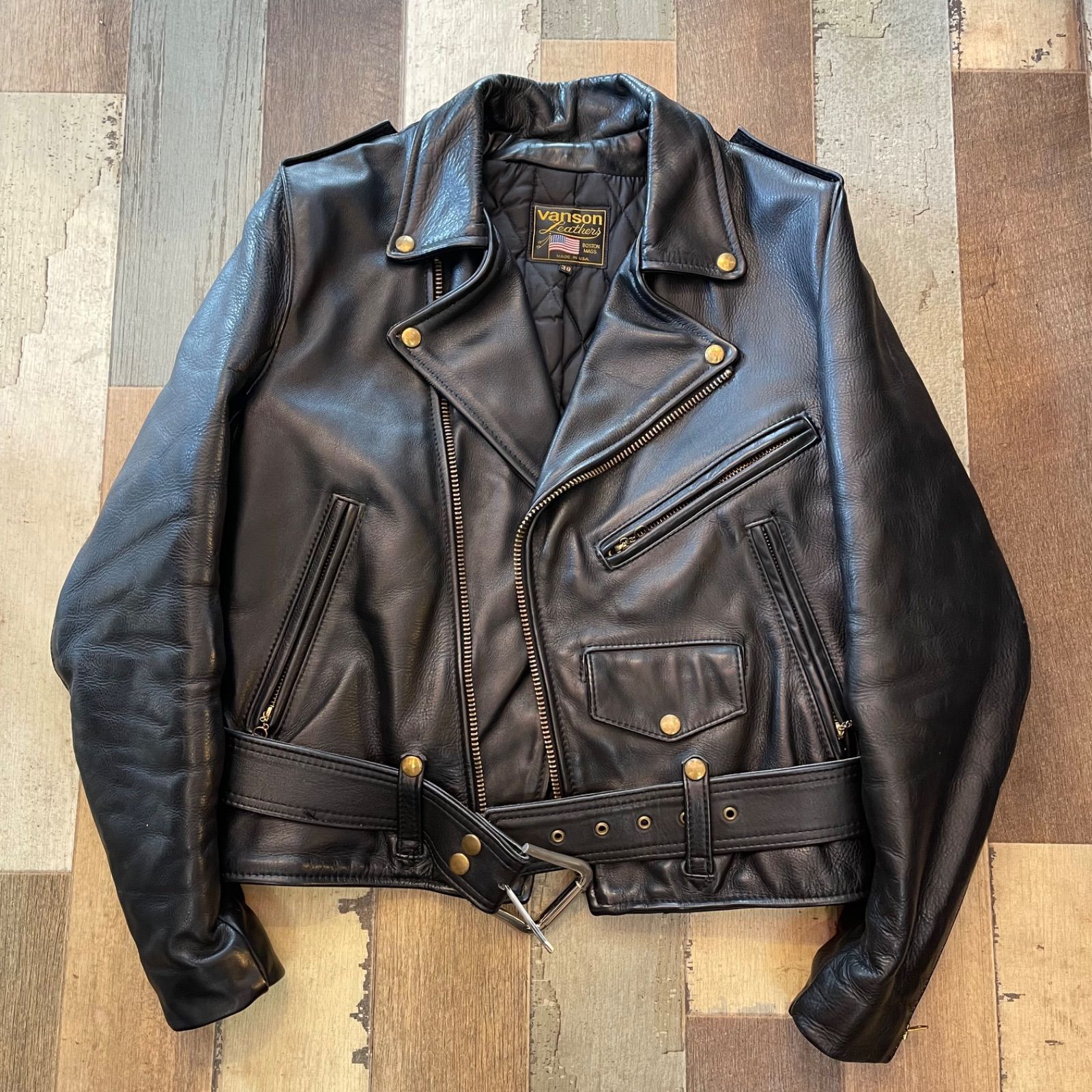 VANSON USA レザージャケット vintage ライダース TALON 超目玉80年代初期U.S.A.製vanson》希少80年代初期モデルvanson