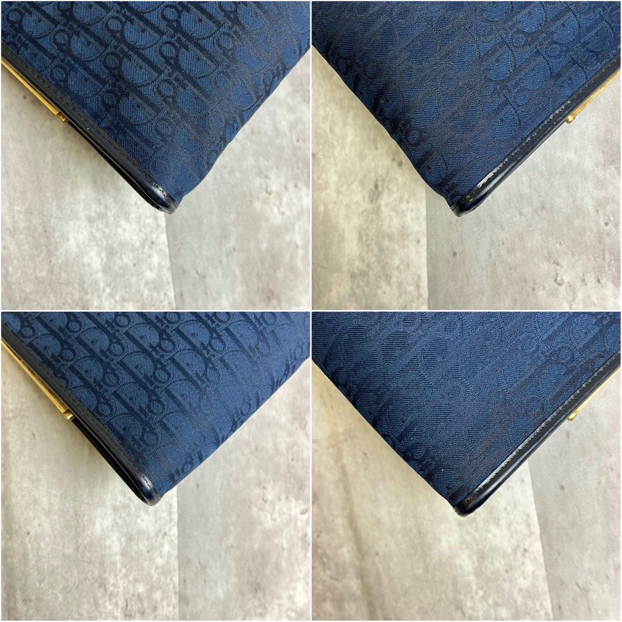 DIOR がま口 クラッチバッグ トロッター 総柄 ロゴ型押し ゴールド金具 ✨良品✨ DIOR ディオール がま口 クラッチバッグ トロッター 総