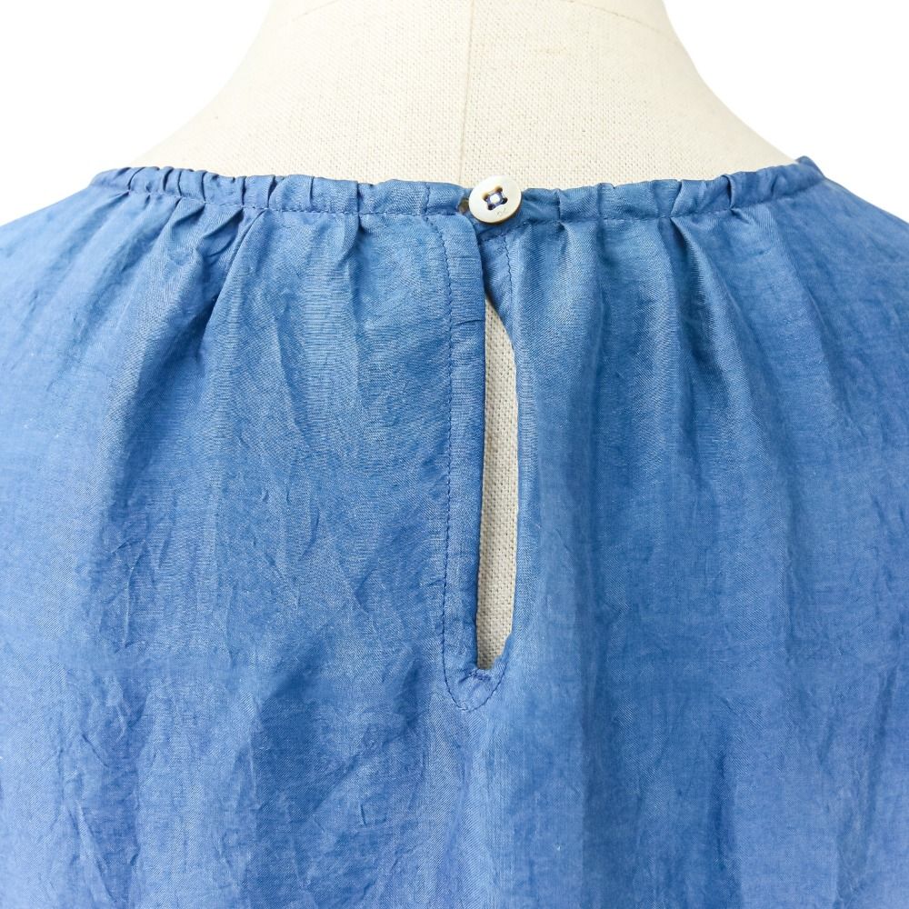 美品 45R フォーティファイブアール 藍染 シルク100% フリル