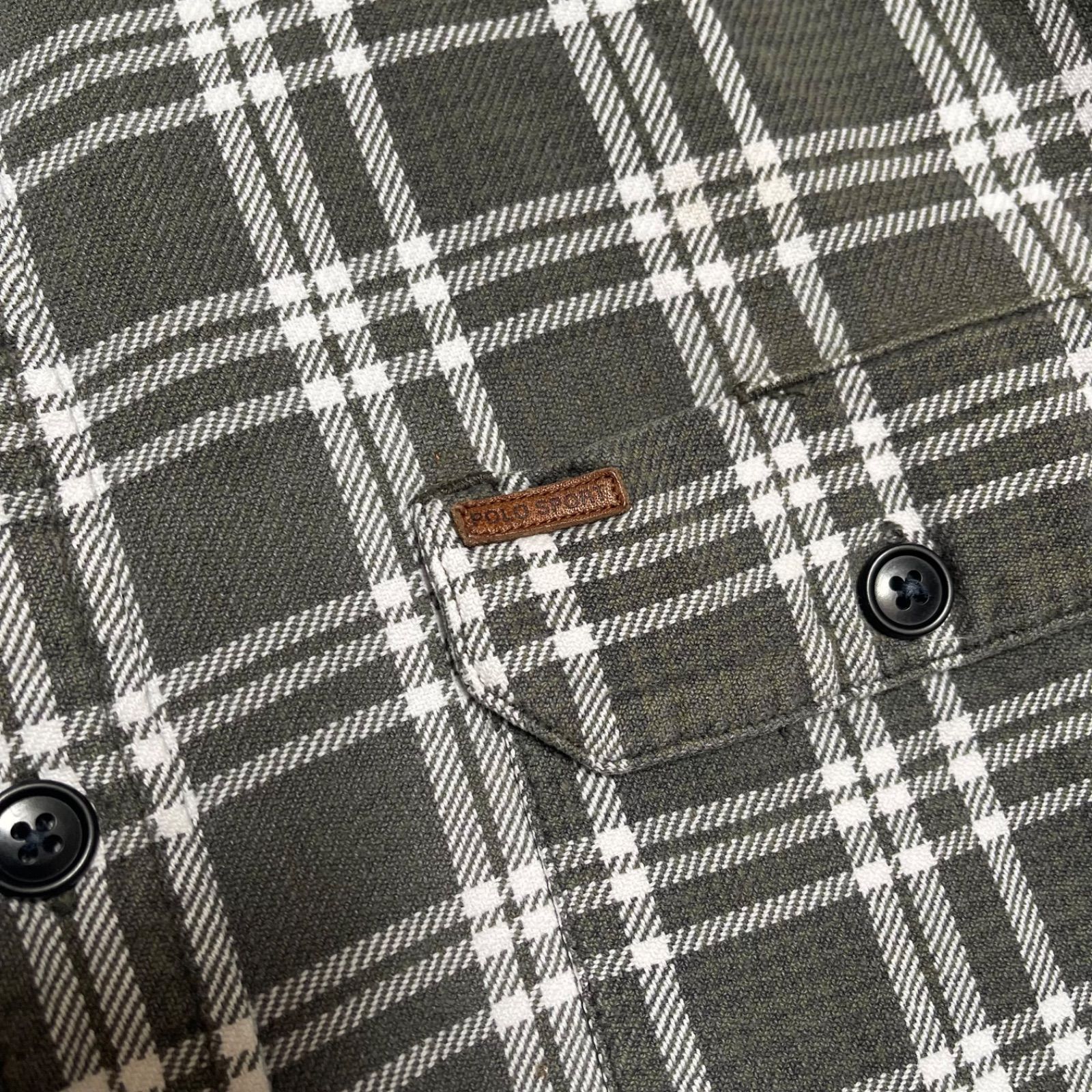 90's POLO SPORT RALPH LAUREN 長袖ネルシャツ 90年代 90s ラルフローレン ポロスポーツ 長袖 開襟
