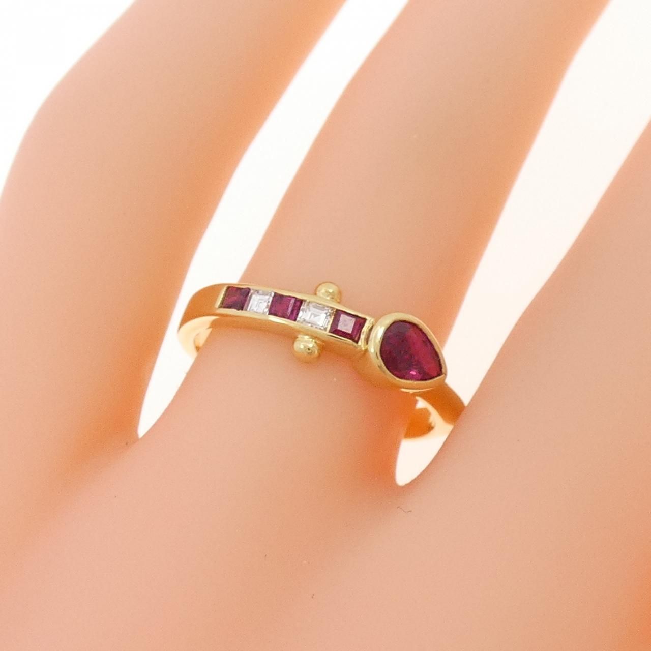 K18YG ルビー リング 0.42CT - メルカリ
