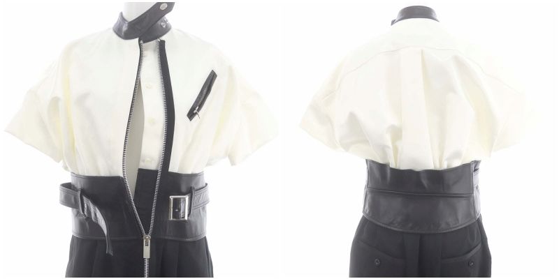 サカイ sacai レザーベルトドッキングワンピース ロング マキシ丈 五分