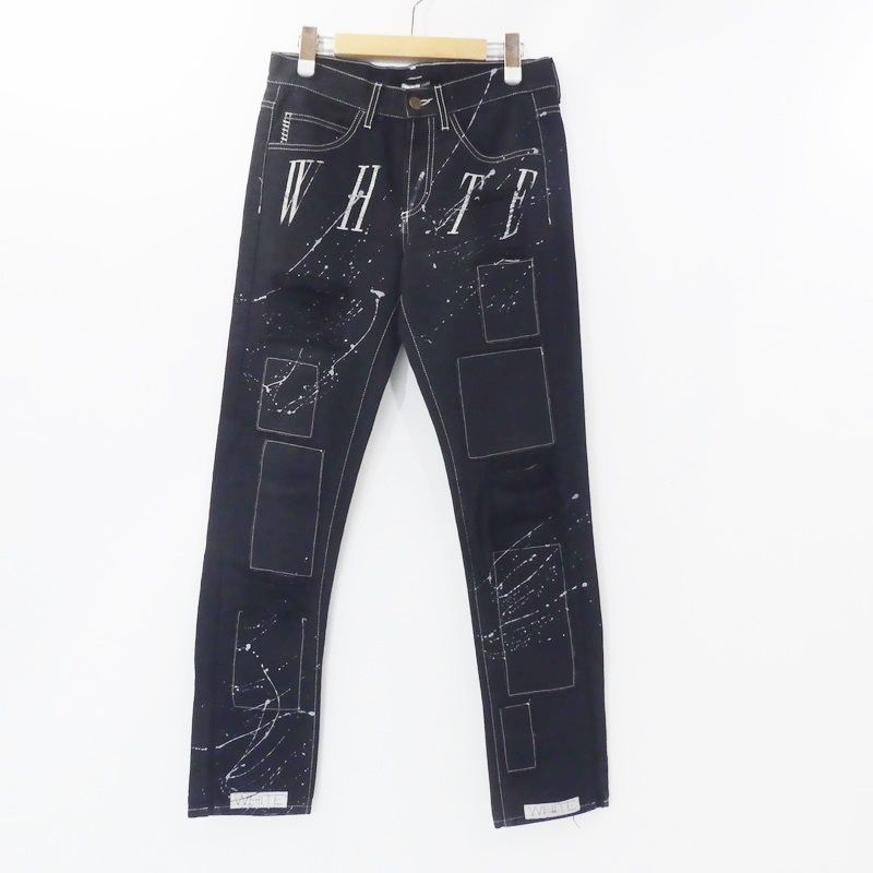 お歳暮 のし 姫路東店】 リペア デニムパンツ オフホワイト | OFF-WHITE 中古 パンツ