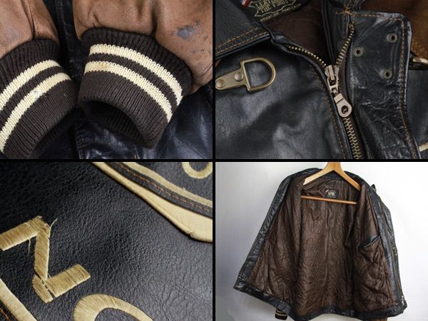 希少 1980年代 LAKERS U.S.A ファイヤーマン型 レザー スタジャン