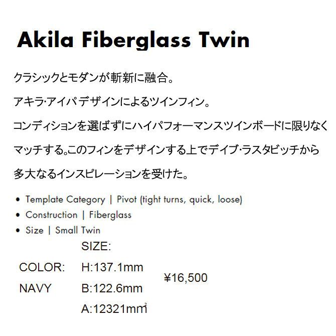 akila aipa twin fin アキラアイパ　ツインフィン future