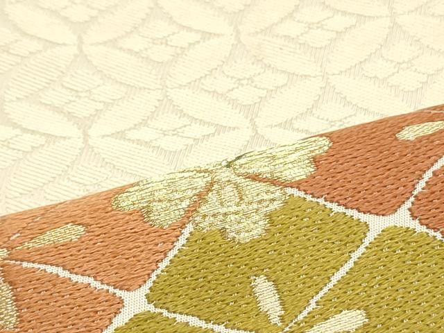 平和屋着物○九寸名古屋帯 唐織 作家物 七宝花菱文 金銀糸