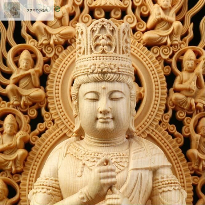 極上品/綺麗 総檜材 仏教工芸品 木彫仏像 精密彫刻 仏師で仕上げ