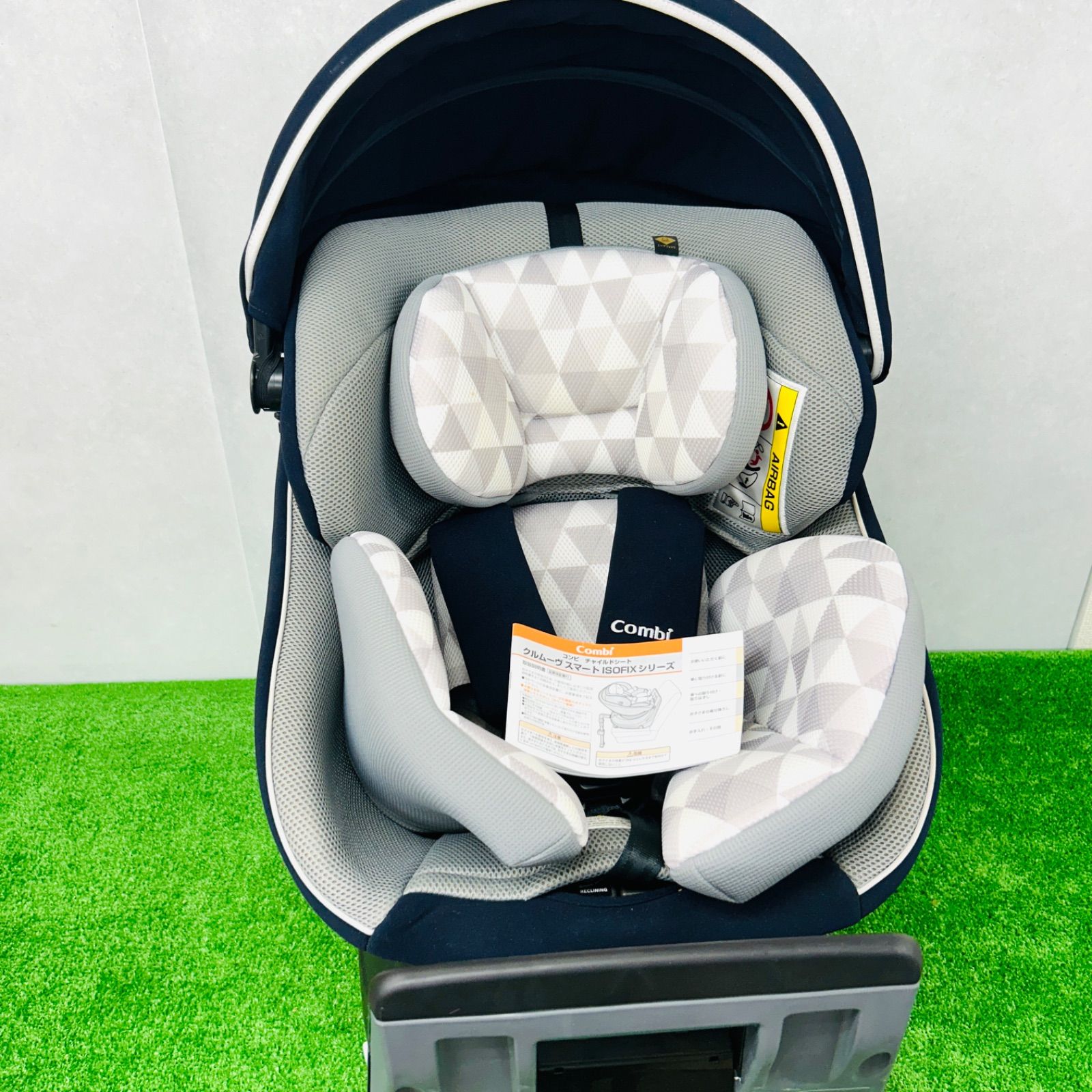 Combi ISOFIX ネイビー　cg-uig 極美品　エッグショック シート combi/コンビ チャイルドシート ISOFIX クルムーブ スマート