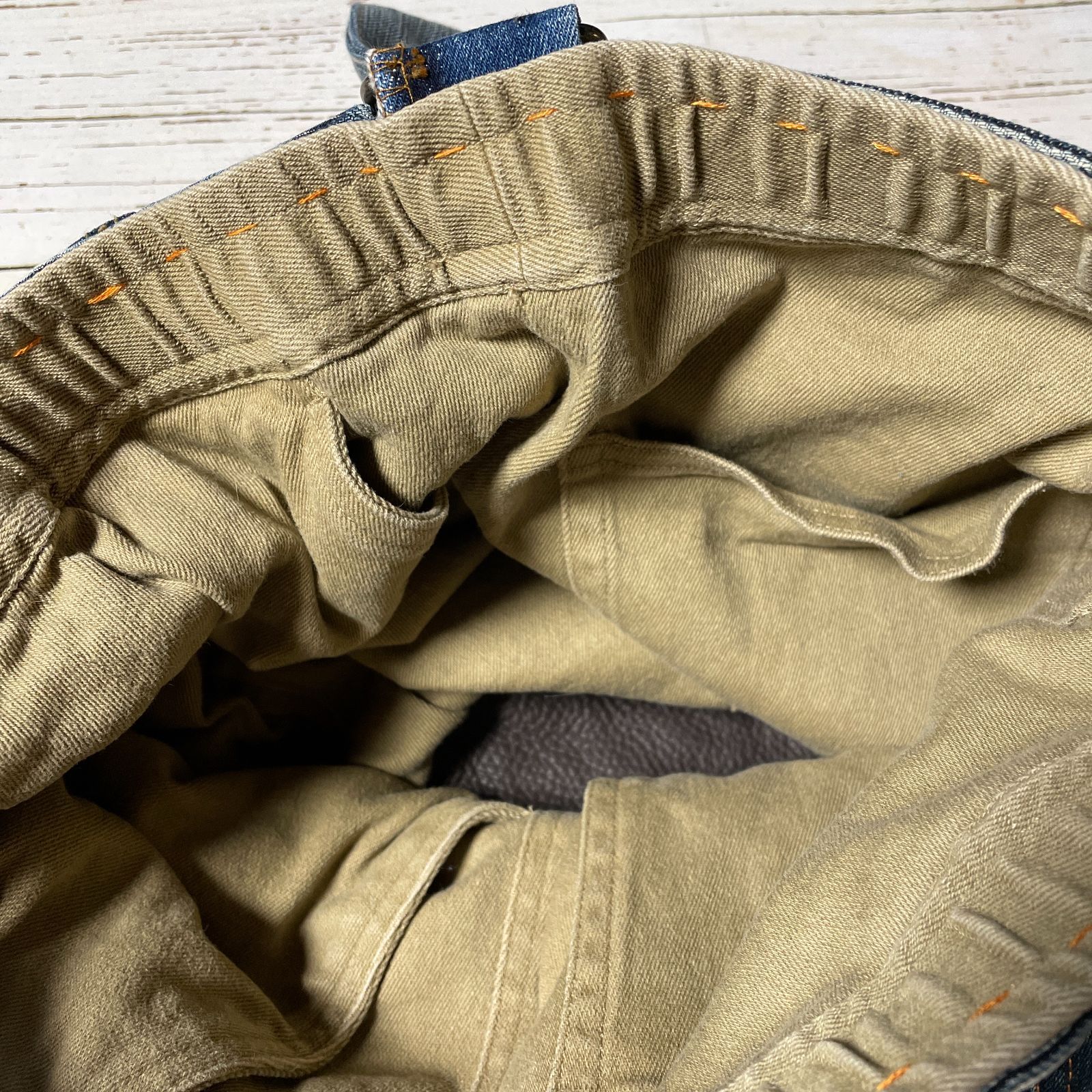 おおきな丸底リメイクデニムバケツ型ショルダーバッグbag-0009