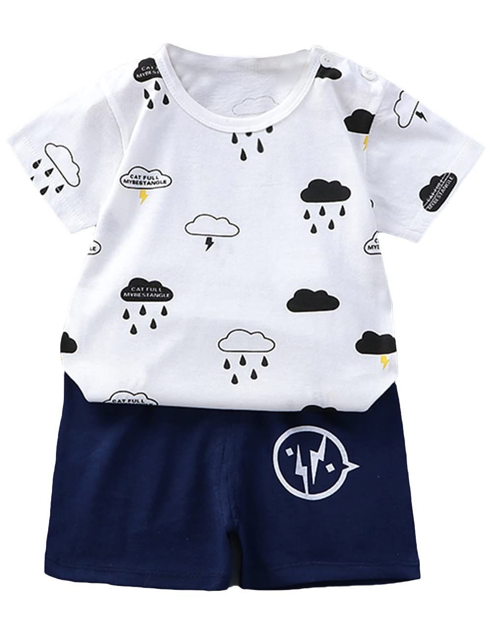 【人気商品】夏 上下セット フリル 短パン 可愛い 半袖Tシャツ＆花柄 tシャツ セットアップ ショートパンツ ショートパンツ ジャージ上下 2点セット 半袖Tシャツ 男の子 90-120 ボーイズ [Butrend