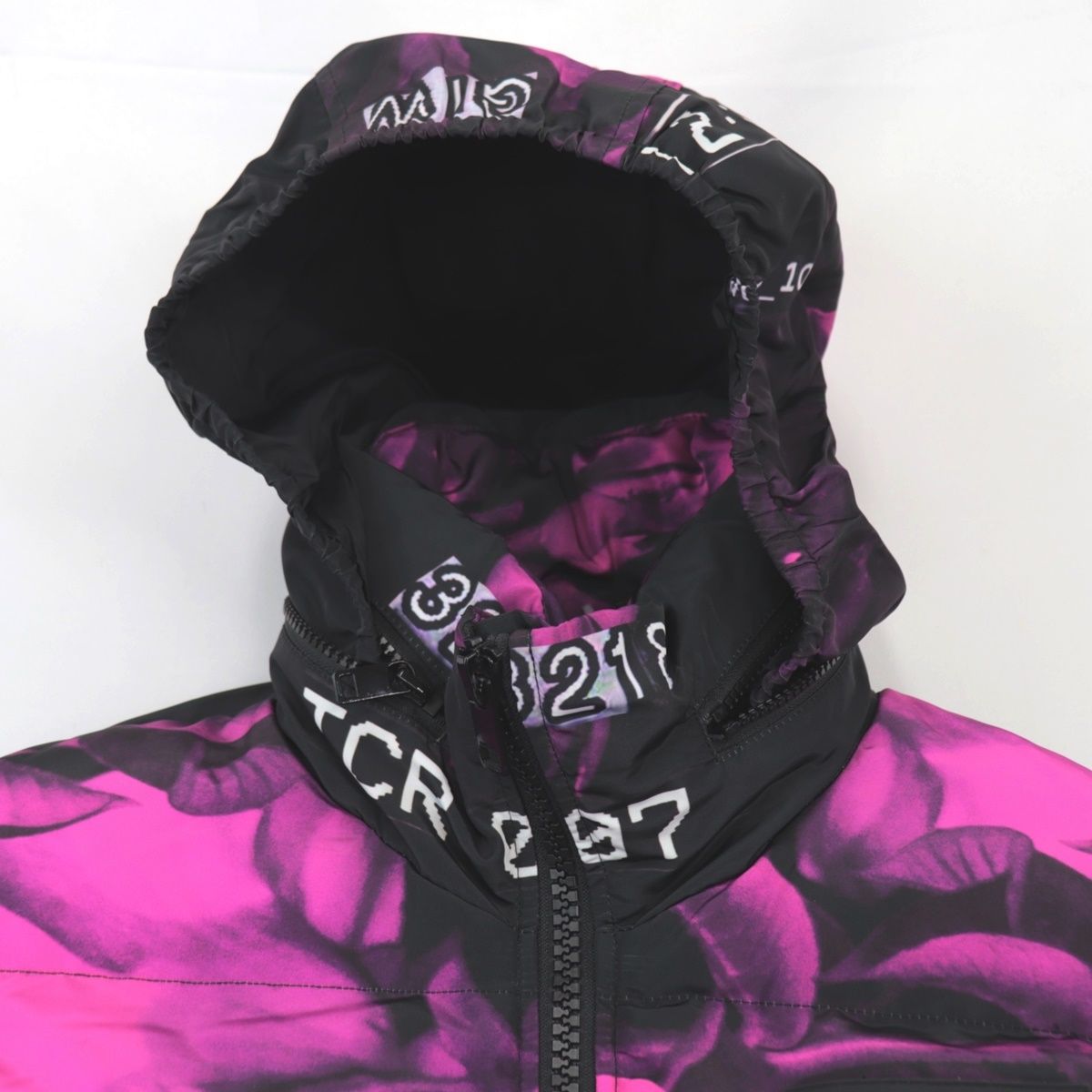 美品 ディーゼル 総柄 中綿ジャケット メンズ 黒 ピンク 紫 XXS DIESEL 