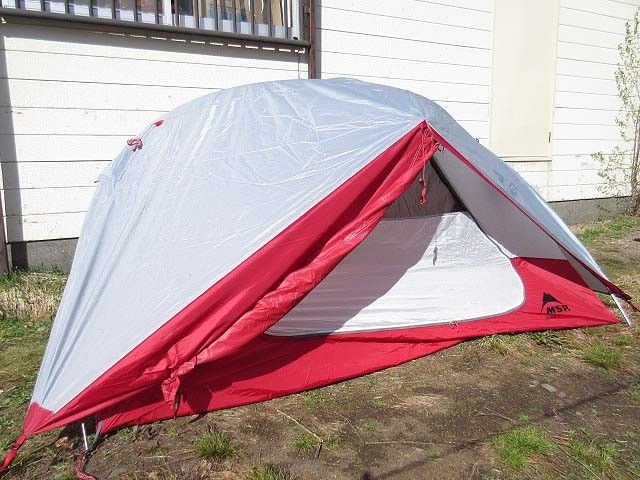 ss2398 【中古】 MSR テント エリクサー2 2人用 赤 収納袋付き