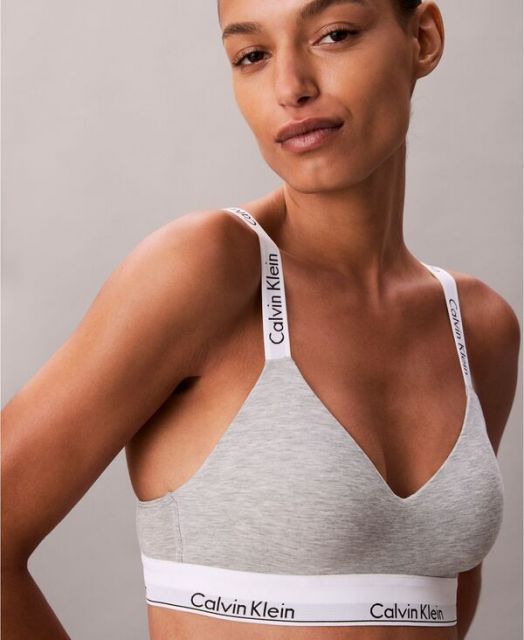 送料無料 カルバンクライン レディース ブラジャー アンダーウェア Women s Icon Cotton Lightly Lined Full Coverage Bralette QF8504 Heather