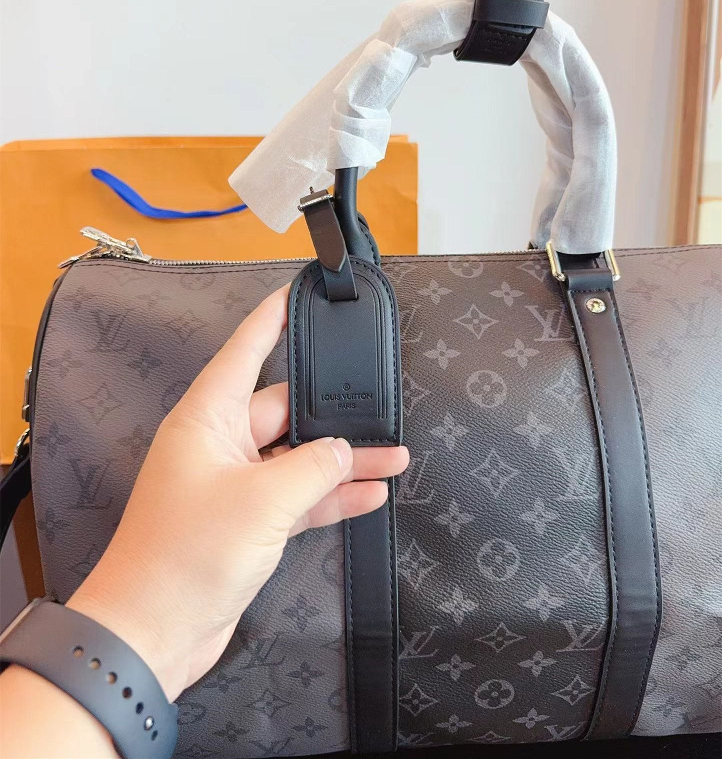 美品?Louis Vuitton ルイヴィトン キーポル45 ダミエカーボン