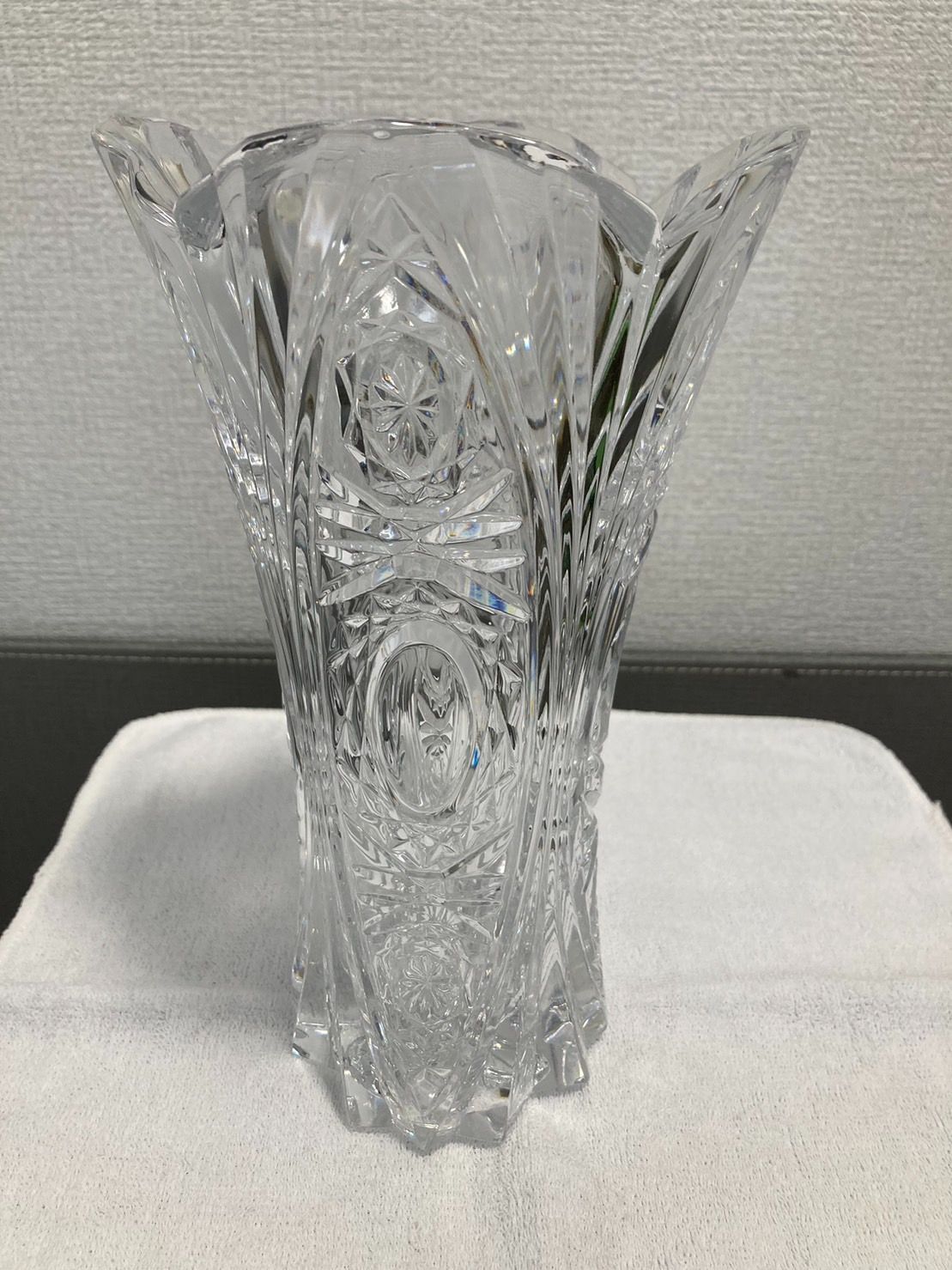 美品　Noritake　ノリタケ　クリスタル　花瓶　花器　ガラス製-4