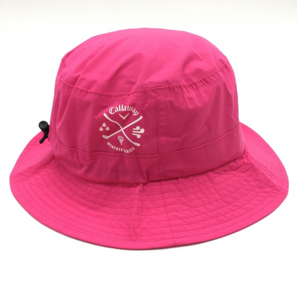 美品 キャロウェイ レディース レインウェア 赤×白 帽子付き