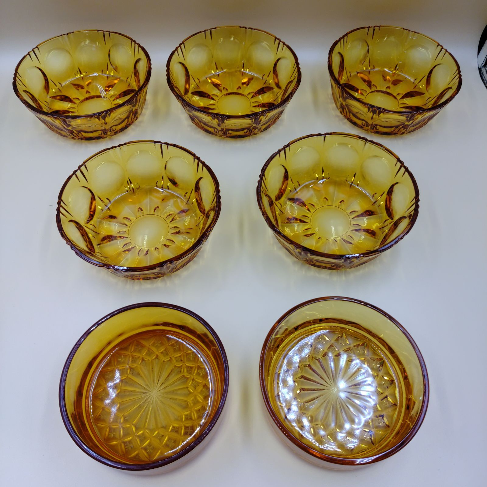 TAKA36-92】◇未検品 硝子 ｢アンバー カラー 琥珀色 ガラス 小鉢