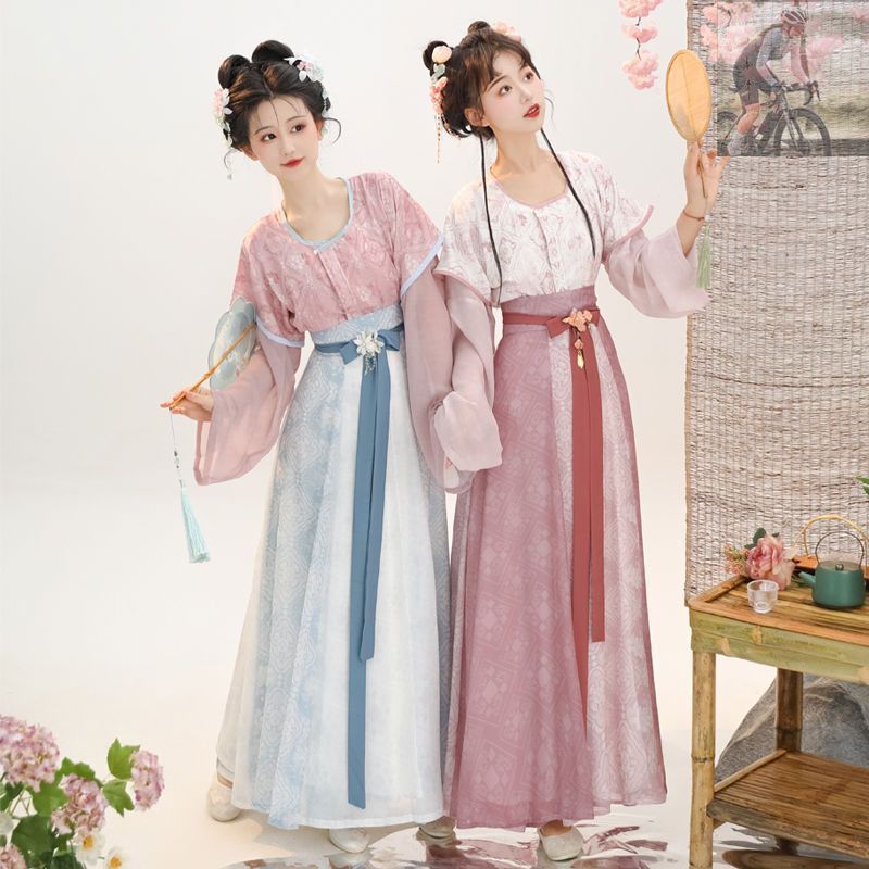 新品未使用 【小唐春】オリジナル 唐制漢服 春夏用 丸襟トップス + 八破スカート デイリーユース ファッション 唐風デザイン コスプレ衣装 仮装・舞台撮影用 おしゃれで高品質 プレゼントにも最適