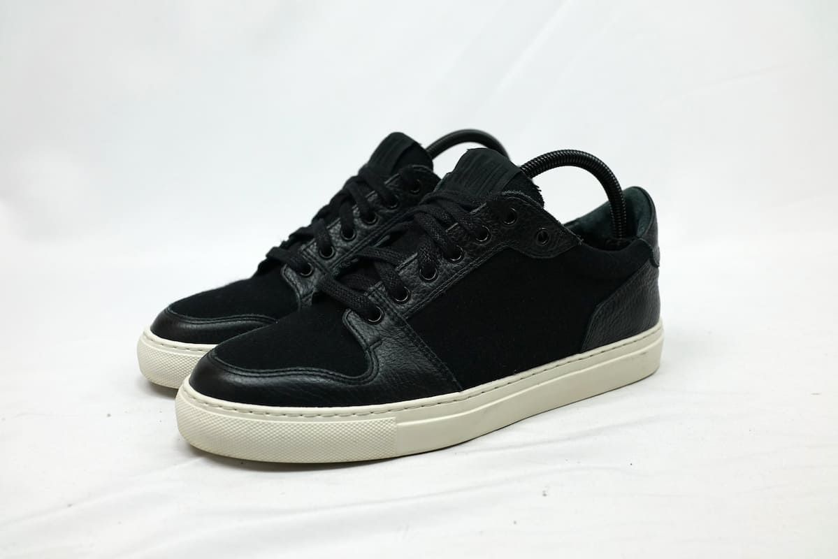 Ami Paris AMI Black Leather/Wool Basket Trainers アミ パリ アミ