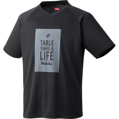 【新品・5営業日で発送】ニッタク(Nittaku) カジュアルTシャツ (NX2006) 色 : ブラック サイズ : S 