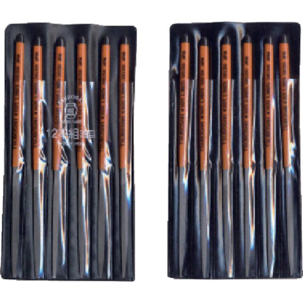 ツボサン 組ヤスリ 12本組 刀刃 油目 KH012-04