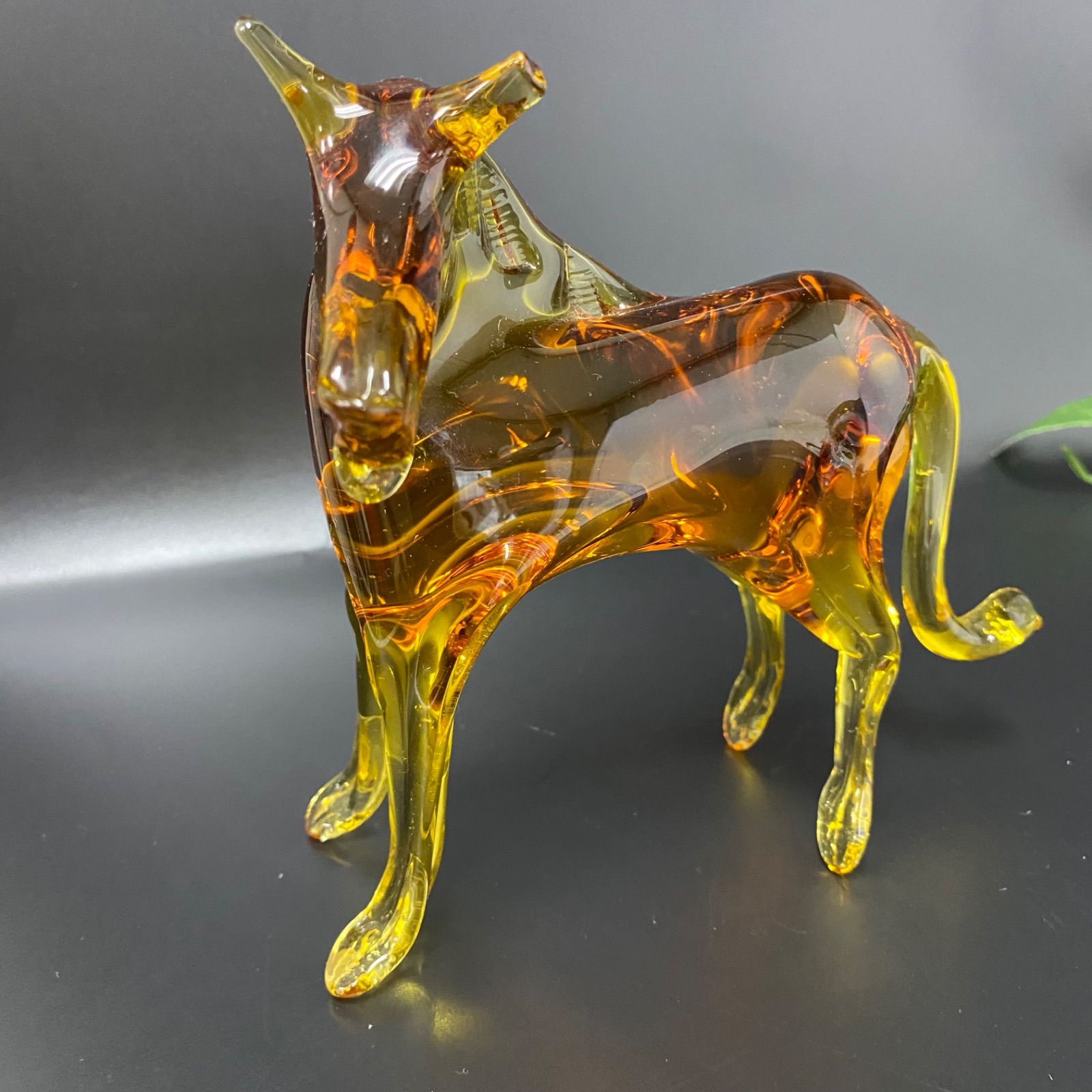 月夜野工房ガラス馬置き物 希少・美品】月夜野工房 ガラスアート 馬 オブジェ 置物