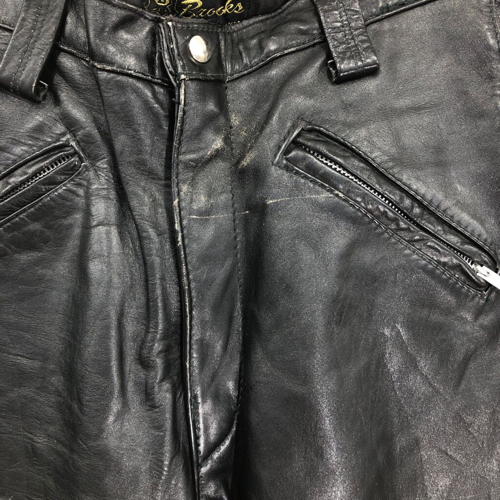 古着　レザーパンツ 34 70年代 Brooks Leather Sprtwear レザーパンツ ブラック (メンズ