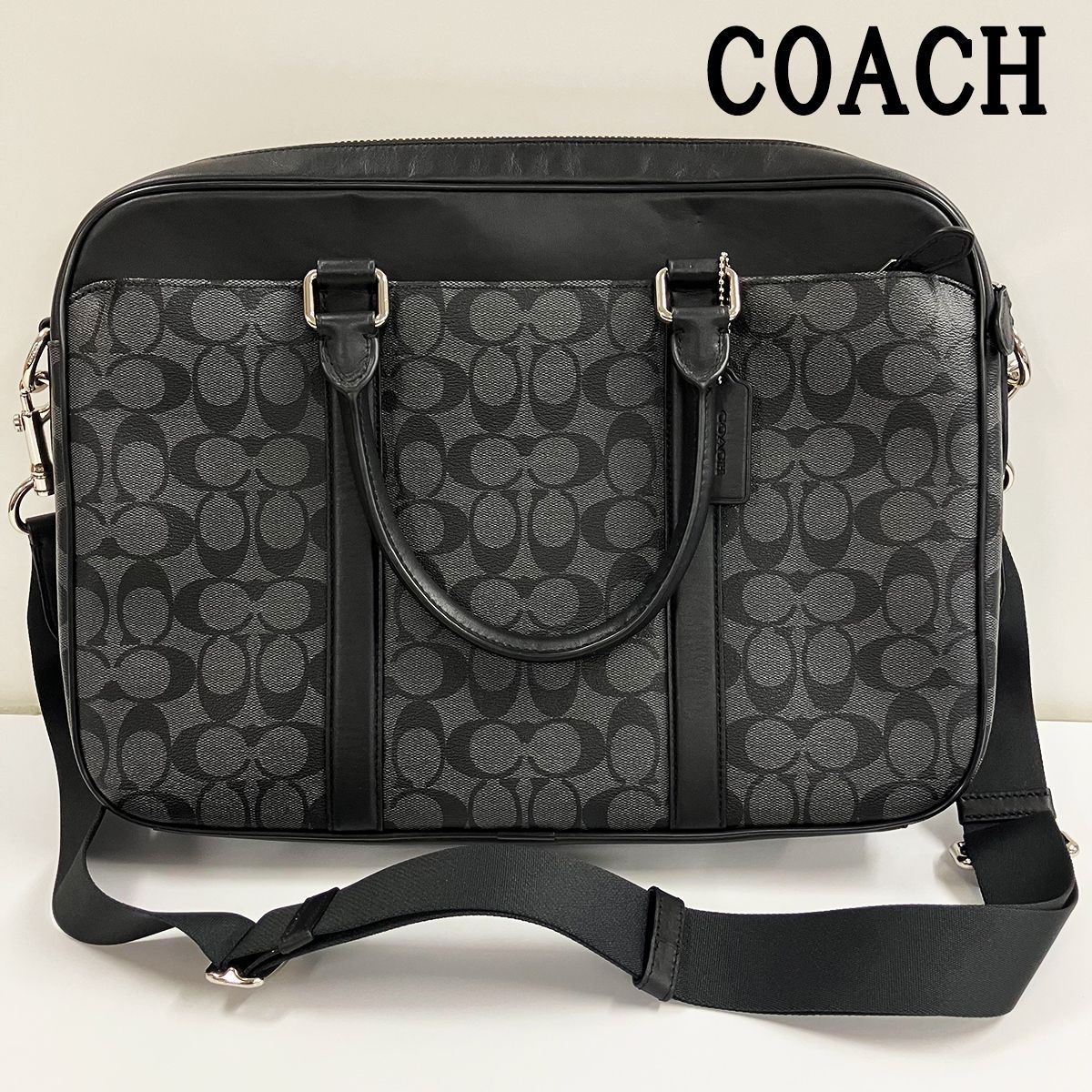 【極美品】COACH ビジネスバッグ コミューター 2way シグネチャー柄 COACH コーチ シグネチャー 2way ビジネスバッグ トートバッグ