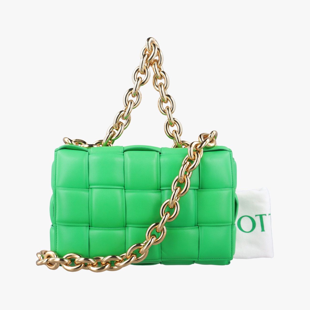 ボッテガヴェネタBottega Venetaザ チェーン カセット グリーン ラムスキン B09108320P