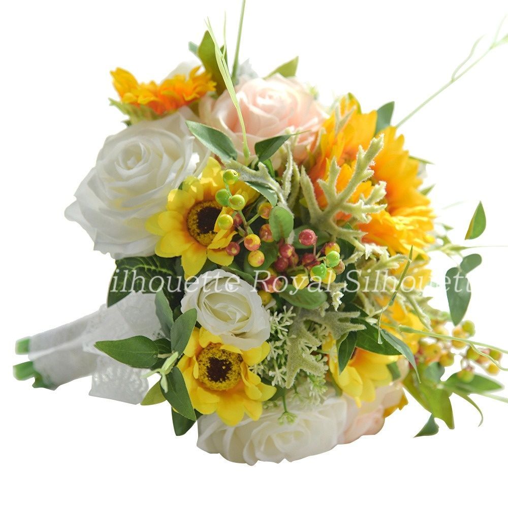 ウェディングブーケ セット ホワイト イエロー ウェディングブーケセット ホワイト イエロー