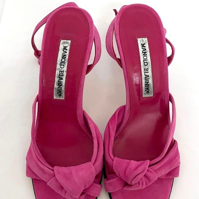 ManoloBlahnik ピンク マノロブラニク ヒール サンダル ピンク 美品 JP 23.0cm スエード