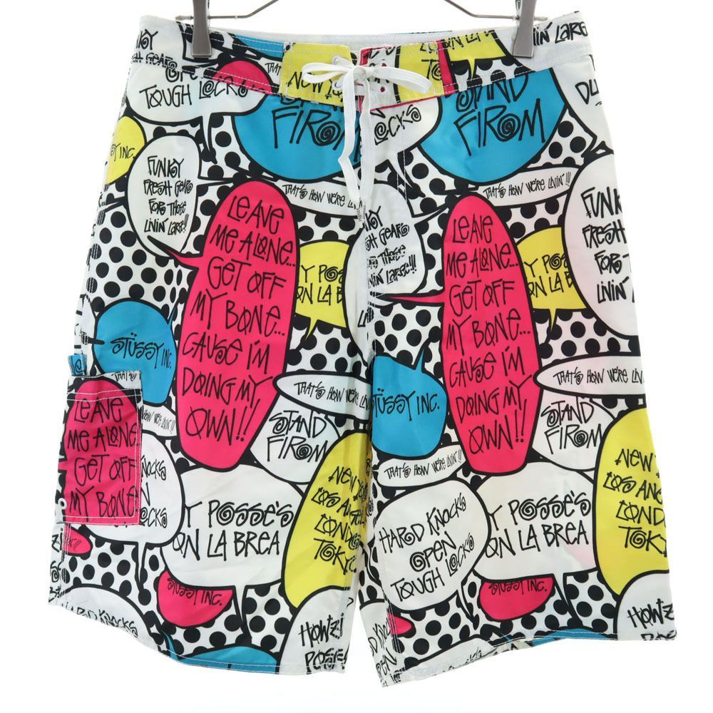 ステューシー 総柄 ショートパンツ 34 ホワイト系 STUSSY メンズ 古着 【240525】