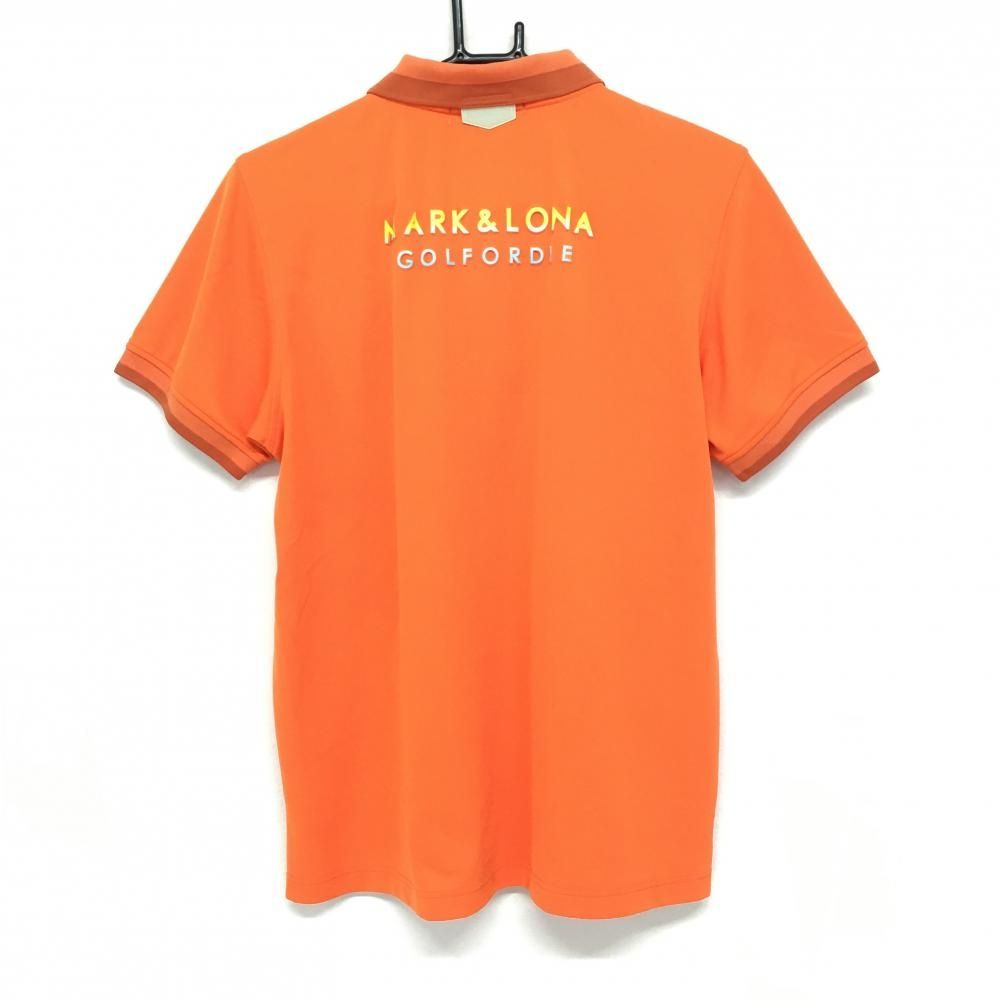 マークアンドロナ 半袖ポロシャツ オレンジ スカル メンズ 48(L