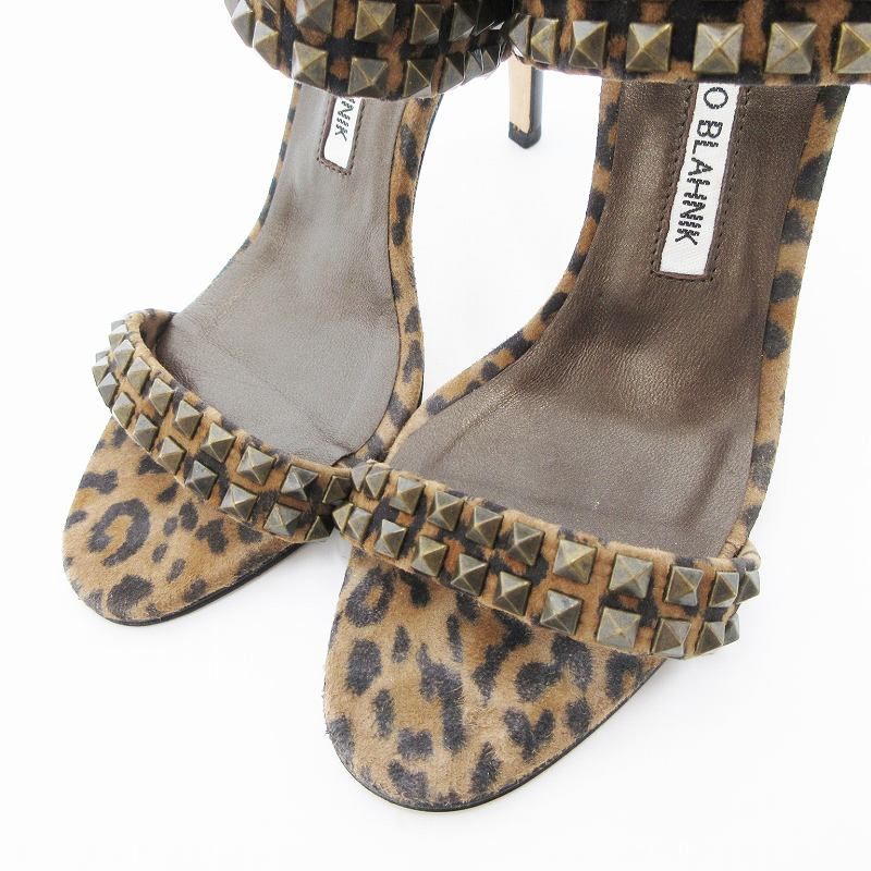MANOLO BLAHNIK ヒョウ柄サンダル 37 MANOLO BLAHNIK ヒョウ柄サンダル 37