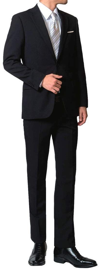 Size 8 号 AB_Color ブラック NEWSTANDARD 礼服 メンズ フォーマルスーツ 2つボタン 喪服 オールシーズン 防シワ ウォッシャブル 冠婚葬祭 裾上げテープ AB8