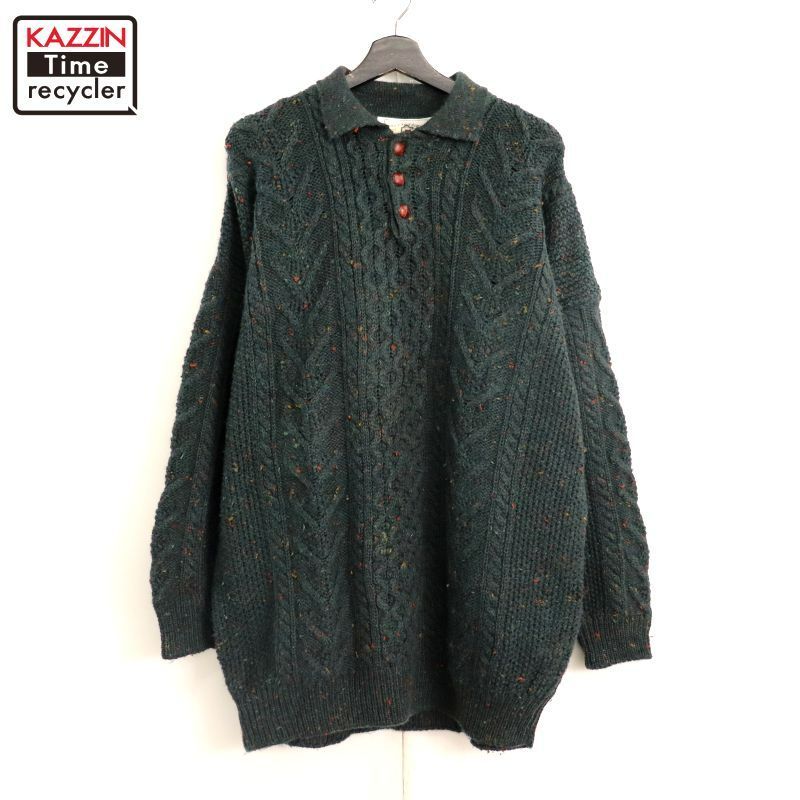 80s vintage west bigholand ネップ ケーブル ニットセーター メンズ 表記Lサイズ