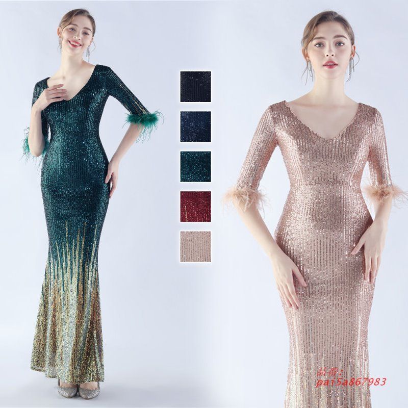 ドレス マーメイドドレス パーティードレス マーメイドラインドレス イブニングドレス ウェディングドレス ウエディングドレス結婚式 発表会 二次会 pai5a867983