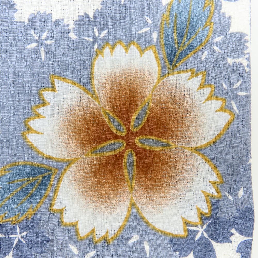 浴衣 2点セット 作り帯 白 黄色系 灰色 くすみカラー 変わり生地