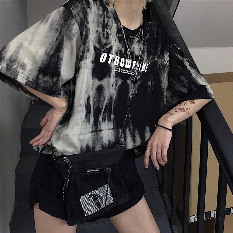 Tシャツ レディース タイダイ柄 半袖 夏 ゆるい トップス 韓国
