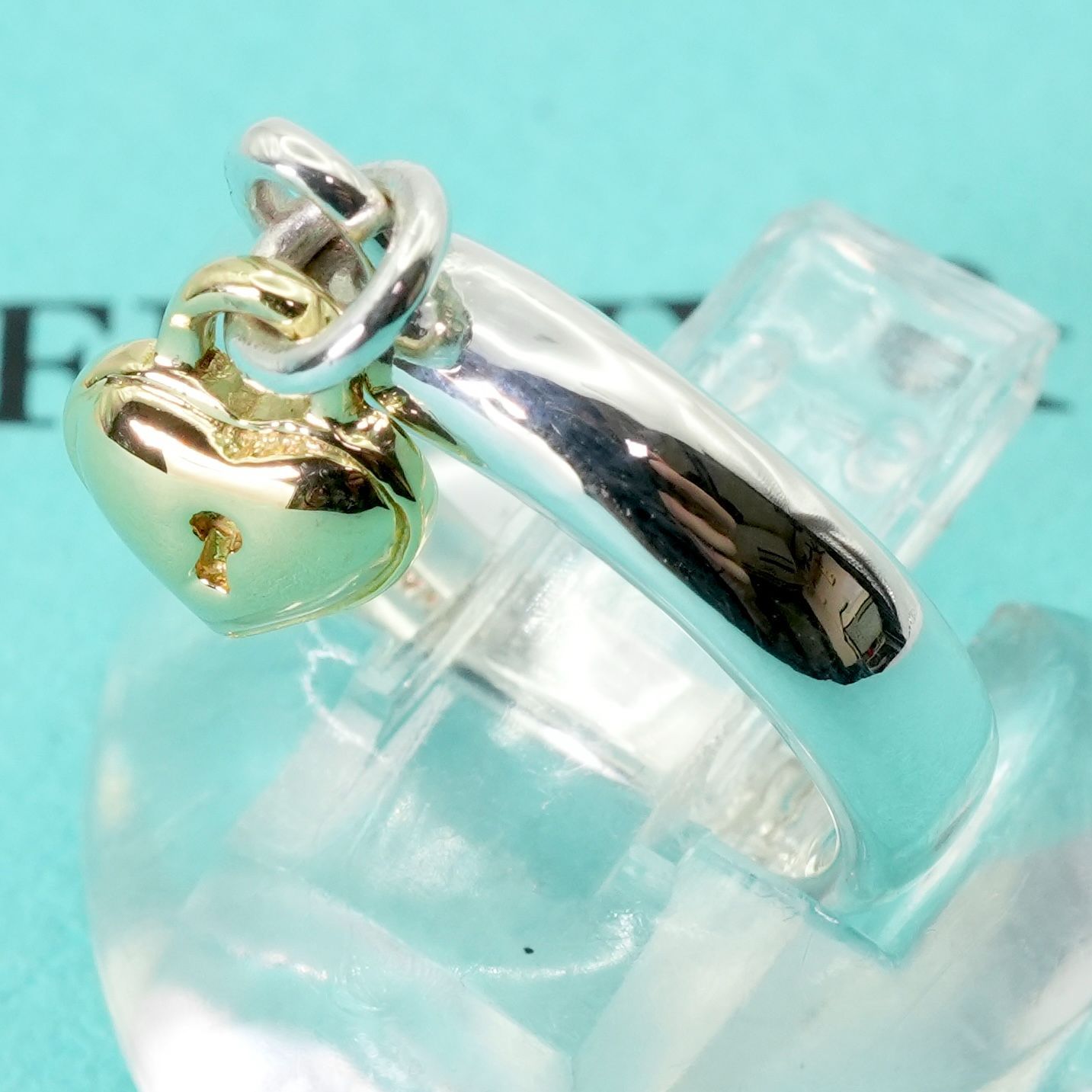極美品 ティファニー ハート ロック コンビ リング/24-5791S