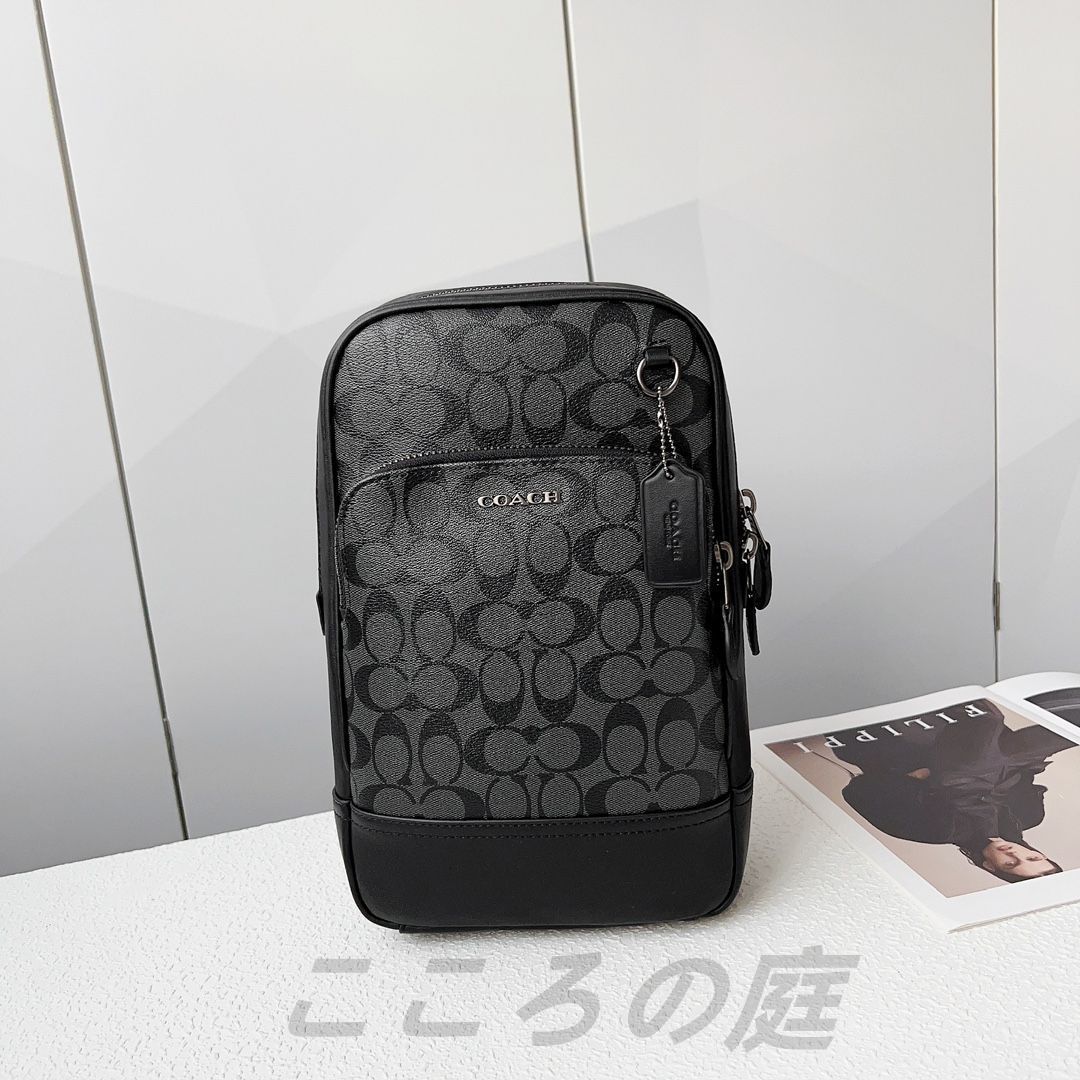 新品未使用 COACH コーチ C2932 シグネチャー PVC×レザー ワンショルダーバッグ 肩掛け 斜め掛け メンズ ブラック系 R763 女性用  大人気バッグ - メルカリ